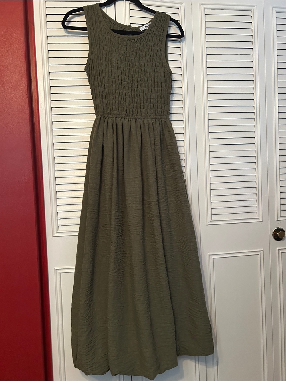 Sleeveless Olive Green Maxi Dress - Women's summer size S